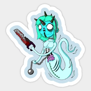 saw woman Sticker